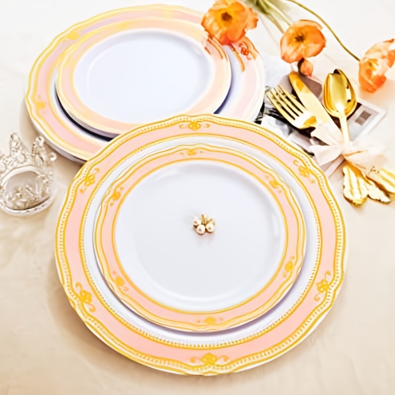 Plastic Plates Disposable Dinnerware Set 15guests Heavy Duty - Temu