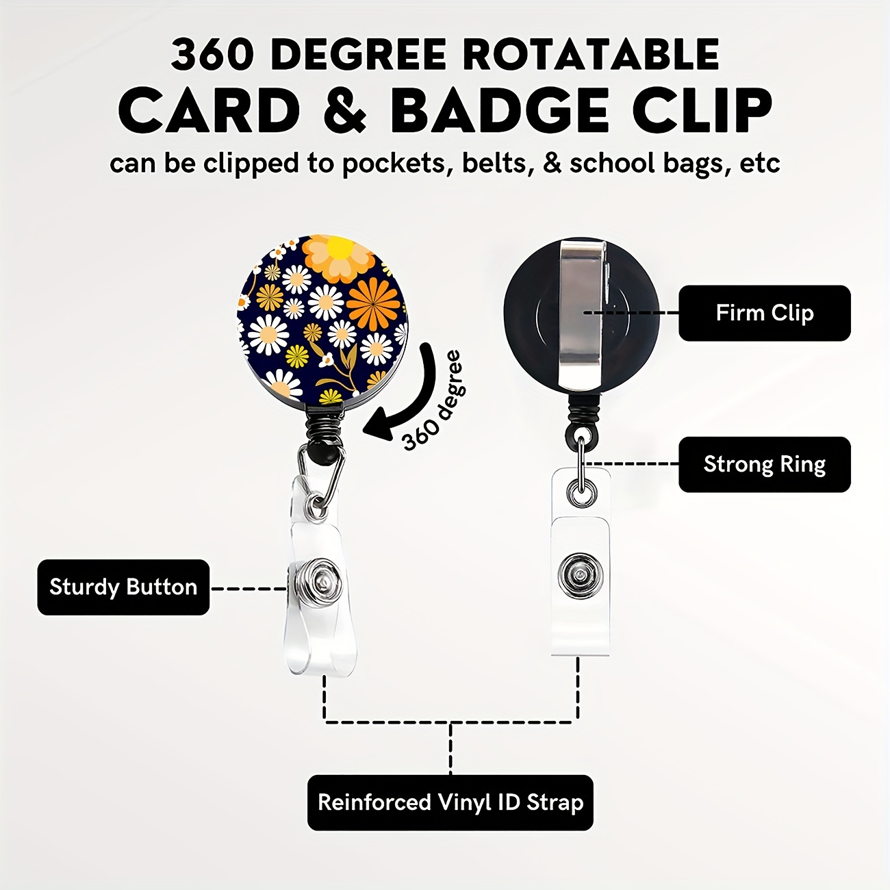 Cute ID Badge Holder with Lanyard Retractable Badge Reel Clip Funny Lanyards for ID Badges Name Tags Retractable Keychain for Office Teacher Doctor