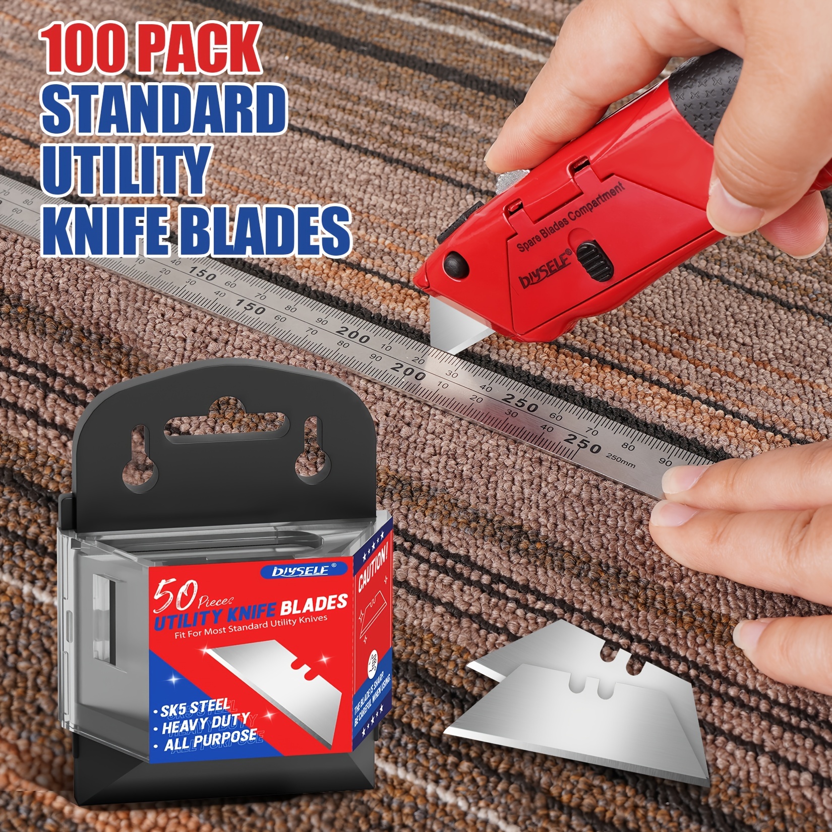 Utility Knife Blades Sharp Box Cutter Blades Sk5 Steel - Temu