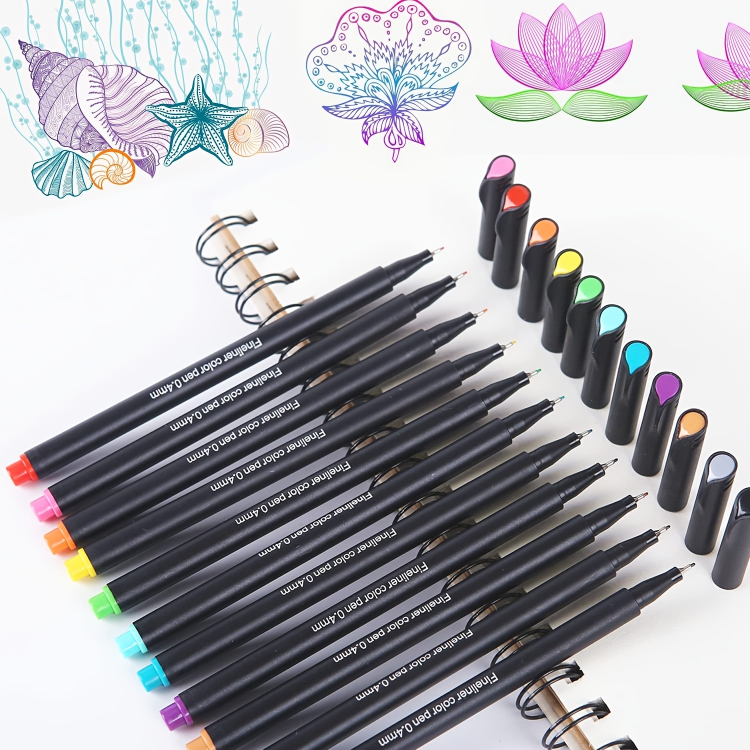 Fineliner Pen, Color Pen Set, 24 Colored Pens, 0.38mm Fine Tip Drawing Pens  Porous Fine Point Writing Pens Fine Line Marker Pens Planner Pens for Journal  Planner Note Taking (24 Colors) 