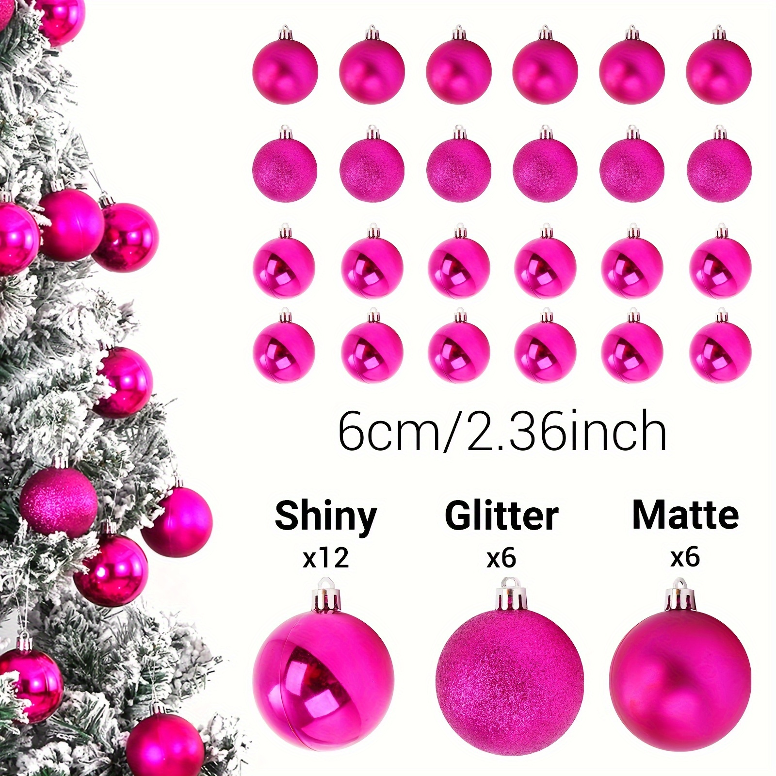 24pcs christmas balls ornaments for xmas christmas tree - shatterproof christmas tree decorations hanging ball for holiday wedding party decoration (3cm) f1 0