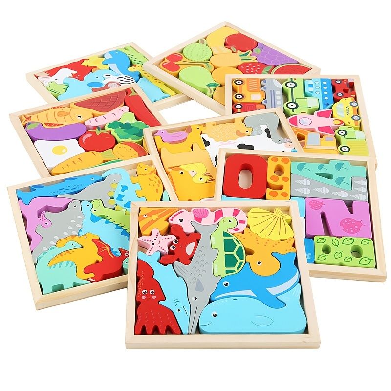 Children Cartoon Animal 3d Puzzles Baby Hand Grasp Board Fruit And  Vegetable Vehicle Learning Montessori Jigsaw Game Baby Wooden Educational  Toys - Toys & Games - Temu