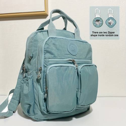 fashion womens backpack nylon soft handle solid multi pocket travel zipper feminina school bags laptop backpack in colors adjustable strap