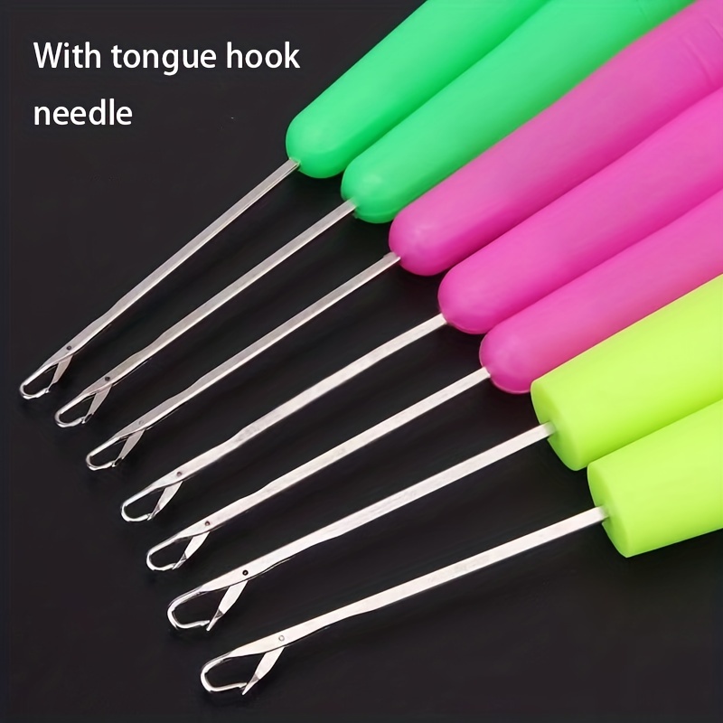 7Size Crochet Hook With Tongue Hairpiece Crocheting Needles