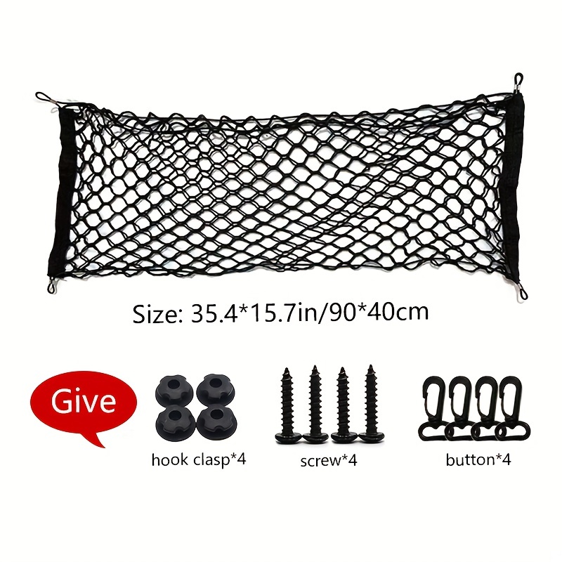 Shatex Stretchable Cargo Net, 35.4 x 15.8 in., Adjustable Elastic Trunk  Storage Net Rope with Hook (2-pack) CN354158P2 - The Home Depot