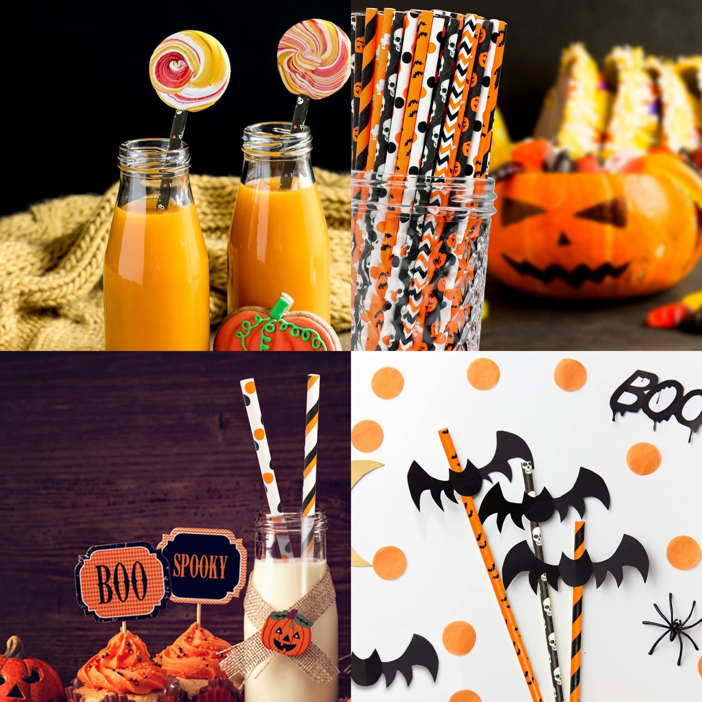 HALLOWEEN PARTY CUPS with Lids and Straws Spooky Treat Disposable Witch