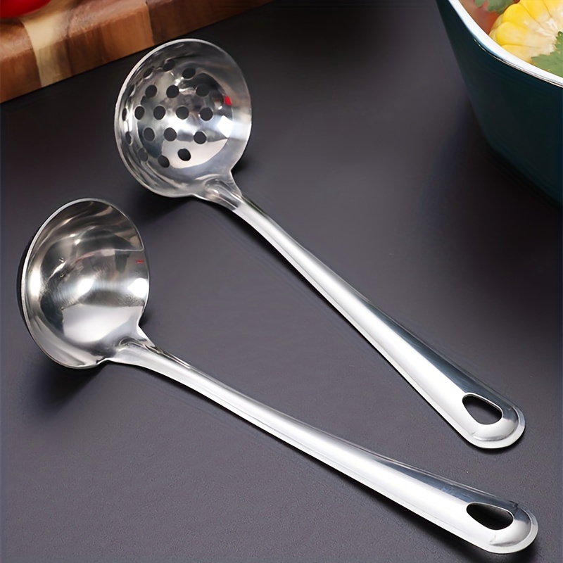 Slotted Spoon, Stainless Steel Kitchen Skimmer Ladle, Long Handle  Anti-scalding Hot Pot Filter Spoon, Multipurpose Frying Strainer, Pasta  Noodle Dumpling Strainer Spoon, Kitchen Utensils, Kitchen Supplies, Back To  School Supplies - Temu