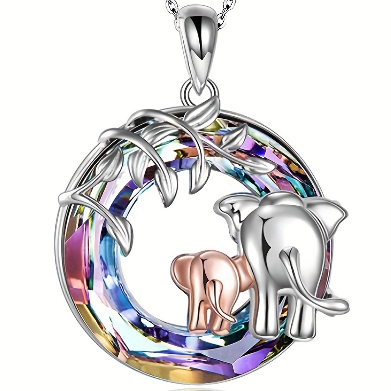 Mother and Daughter Elephant Pendant Necklace