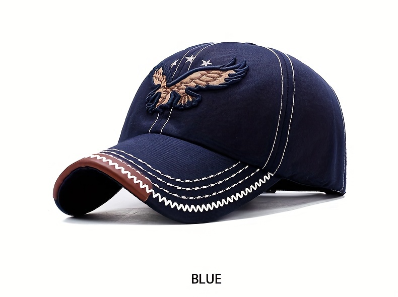 1pc Unisex Sunshade Breathable Baseball Cap With Eagle Embroidery For Outdoor Sport, Ideal choice for Gifts details 3