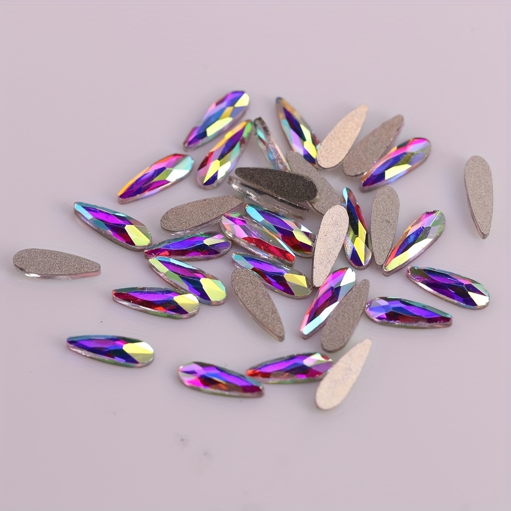 Mix Sizes 300pcs Crystal Purple AB Nail Art Rhinestones DIY Non Hotfix  Flatback Acrylic Nail Stones Gems for 3D Nails Art Decorations (Purple AB)