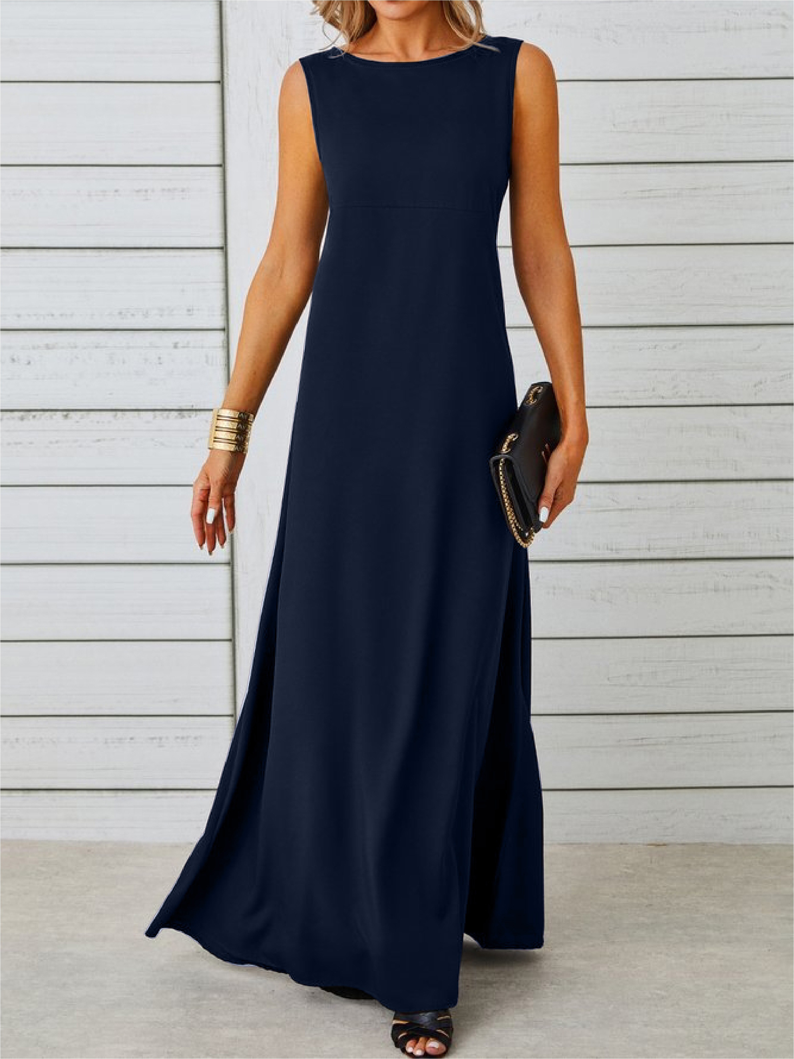 Navy blue maxi outlet dress casual