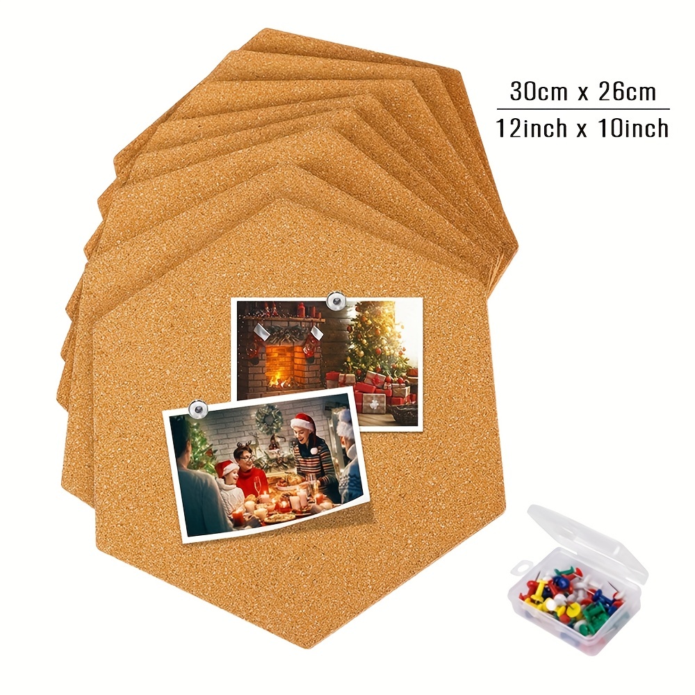 8Pcs Self-Adhesive Cork Board Mini Wall Cork Tiles Insulation Coasters  Drawing Picture Stickers DIY Craft