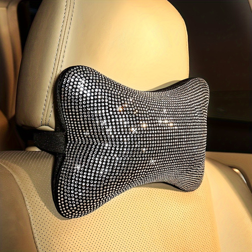 Carwales 2 Pcs Colorful Bling Car Neck Pillow for Car Seat Driver, Auto  Seat Headrest Cushion Driving Relax Neck Support Crystal Rhinestone Diamond
