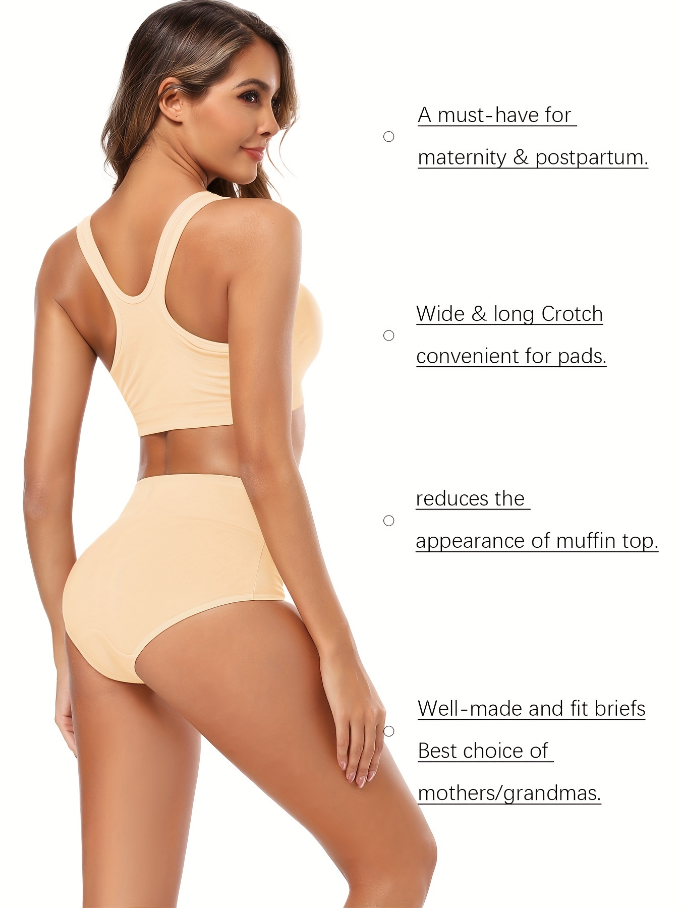 Plus Size Seamless High Waist Breathable Underwear Postpartum