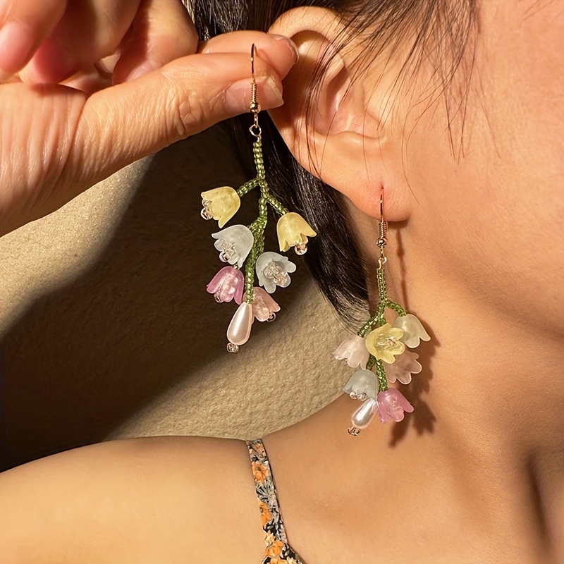 Lily Flower Dangle Earring Earrings  Earrings Women Lily Flower - Cute  Flower - Aliexpress