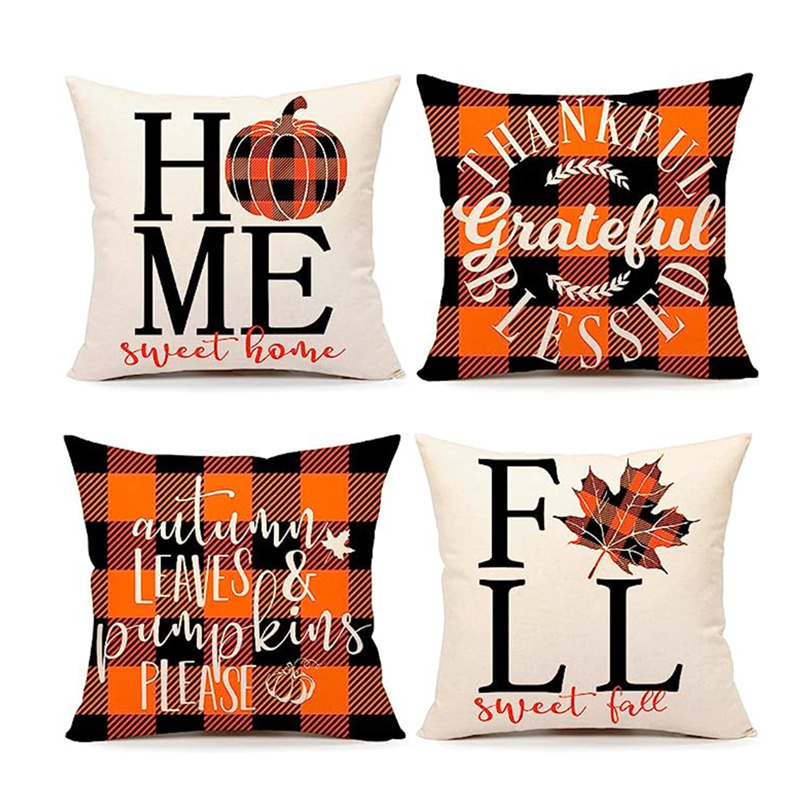 Throw Pillow Covers Set of 4 Decorative 20x20 Inch for Couch