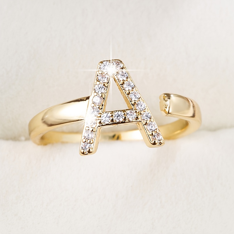 Letter Set Zirconia Women's Ring