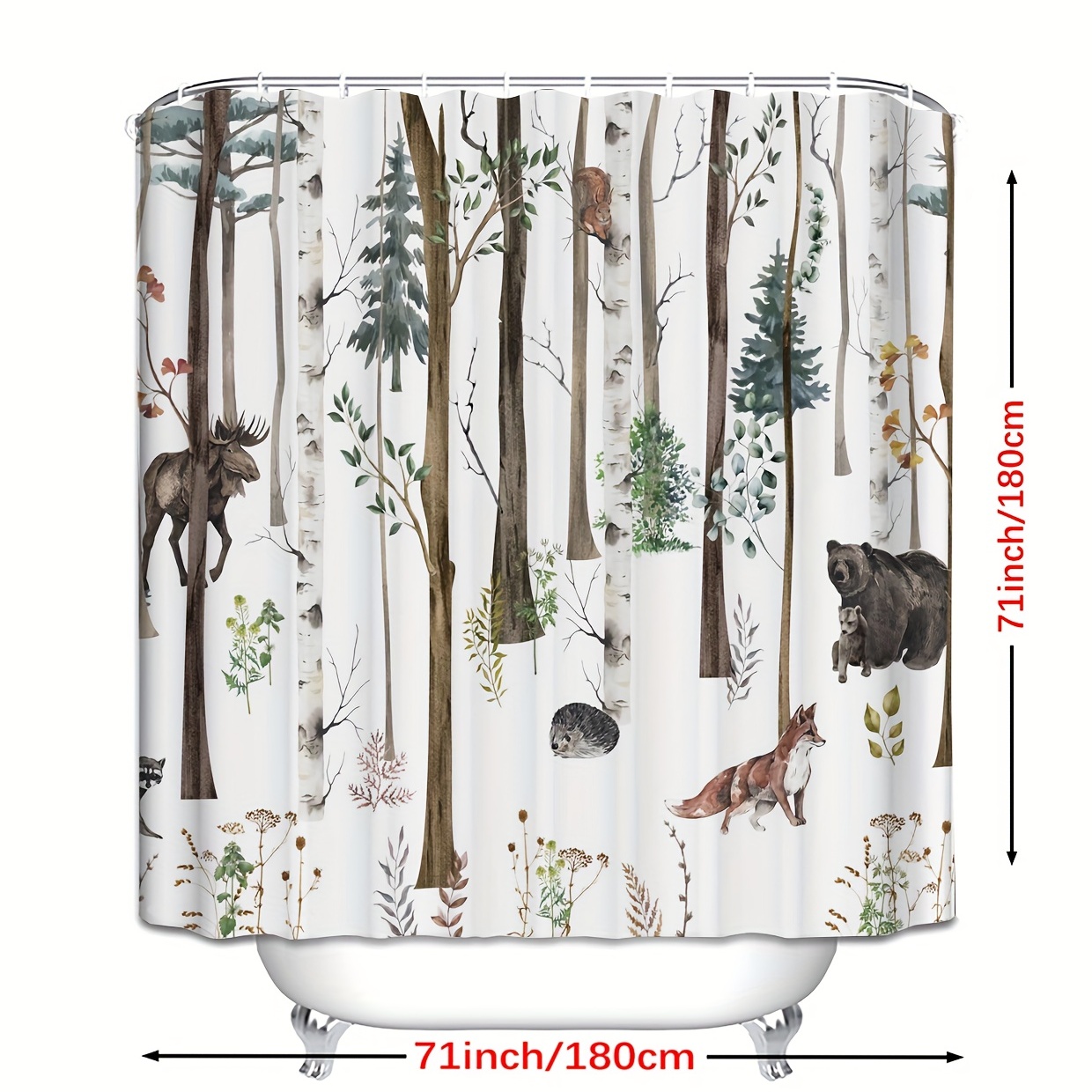 Deer Bathroom Curtain Kids Rustic Fishing Hunting Shower Curtain Women Men  Farmhouse Cabin Wild Animal Decor Bathroom Shower Curtain Set Polyester  Lodge Bathroom Accessories Bathroom 72x72 