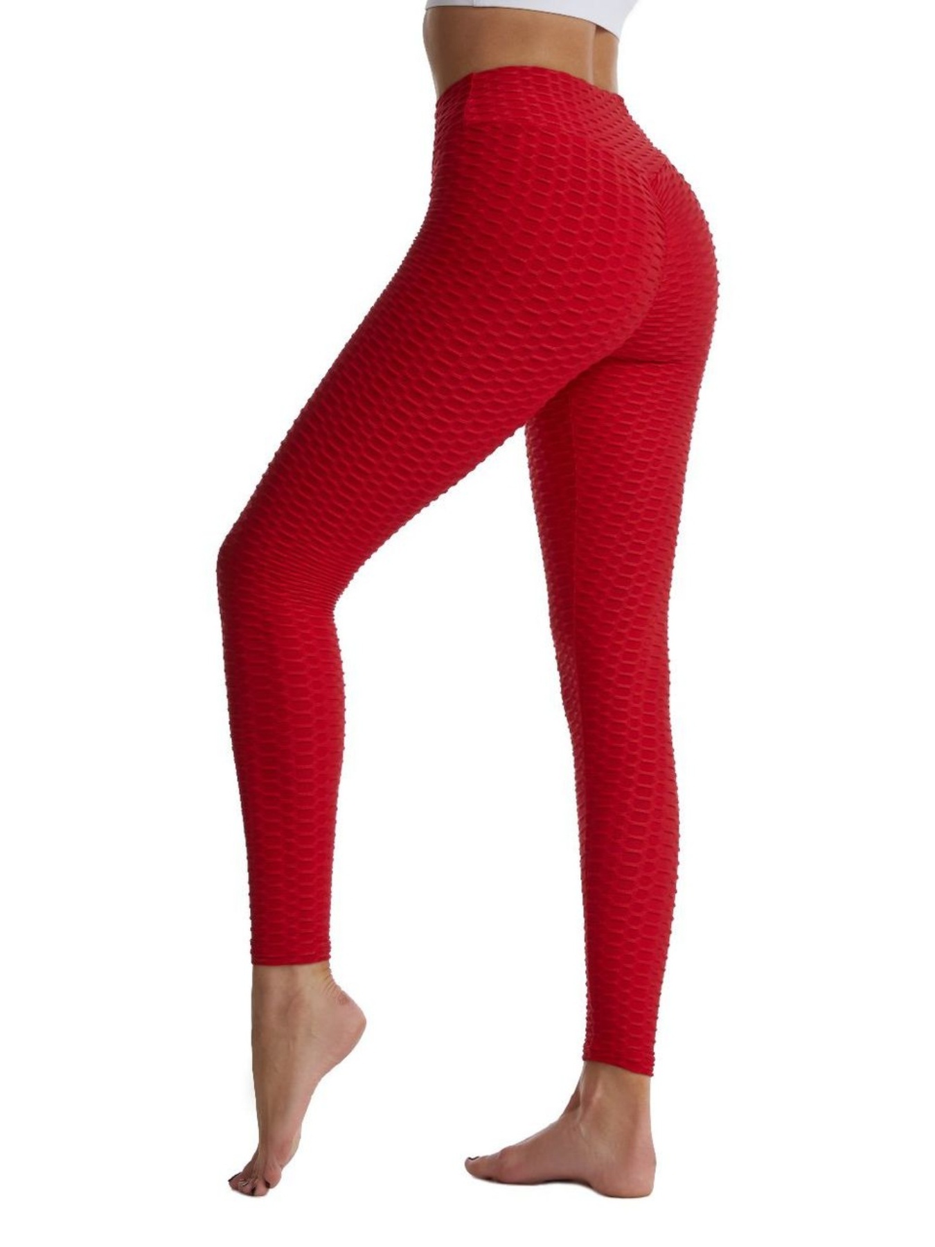Pantalones Yoga Cintura Alta Nido Abeja Mujer Entrenamiento - Temu