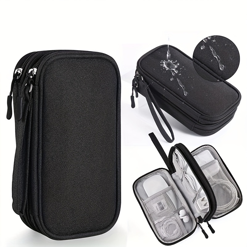 Organisateur électronique étanche, petit sac de rangement pour câble de  voyage, étui multifonctionnel pour disques durs, câbles, USB, carte SD,  téléphone 