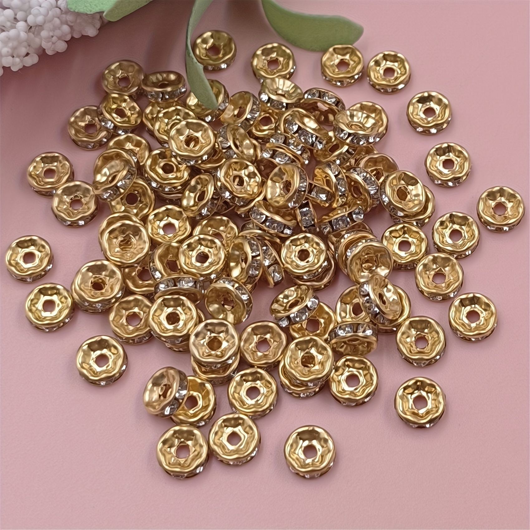  600Pcs Bracelet Making Kit Beads Rondelle Spacer Beads for  Jewelry Making, 8mm Rhinestone Spacer Beads Crystal Bead Spacers for  Bracelets, Focal Beads for Pen, 10 Colors : Arts, Crafts & Sewing