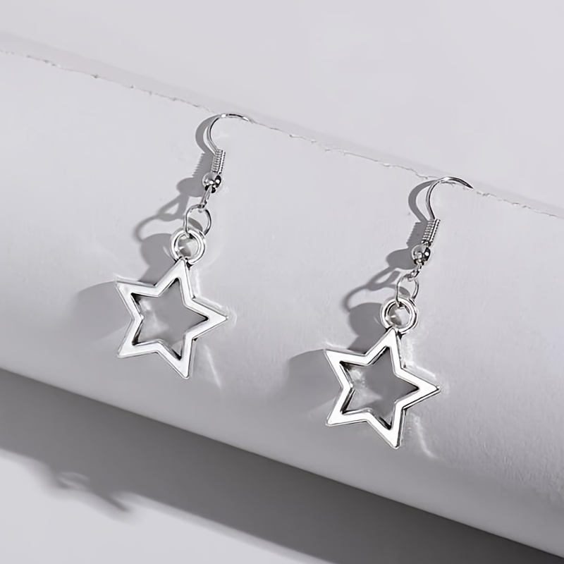 Hollow Star Shape Drop Earrings for Daily Wear