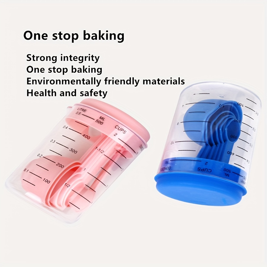 Measuring Cups And Measuring Spoons Set, Plastic Measuring Cup And Measuring  Spoons Set With Scale, Tablespoon, Teaspoon, Plastic Measuring Spoons And  Measuring Cup For Kitchen Baking Cooking, Kitchen Stuff, - Temu
