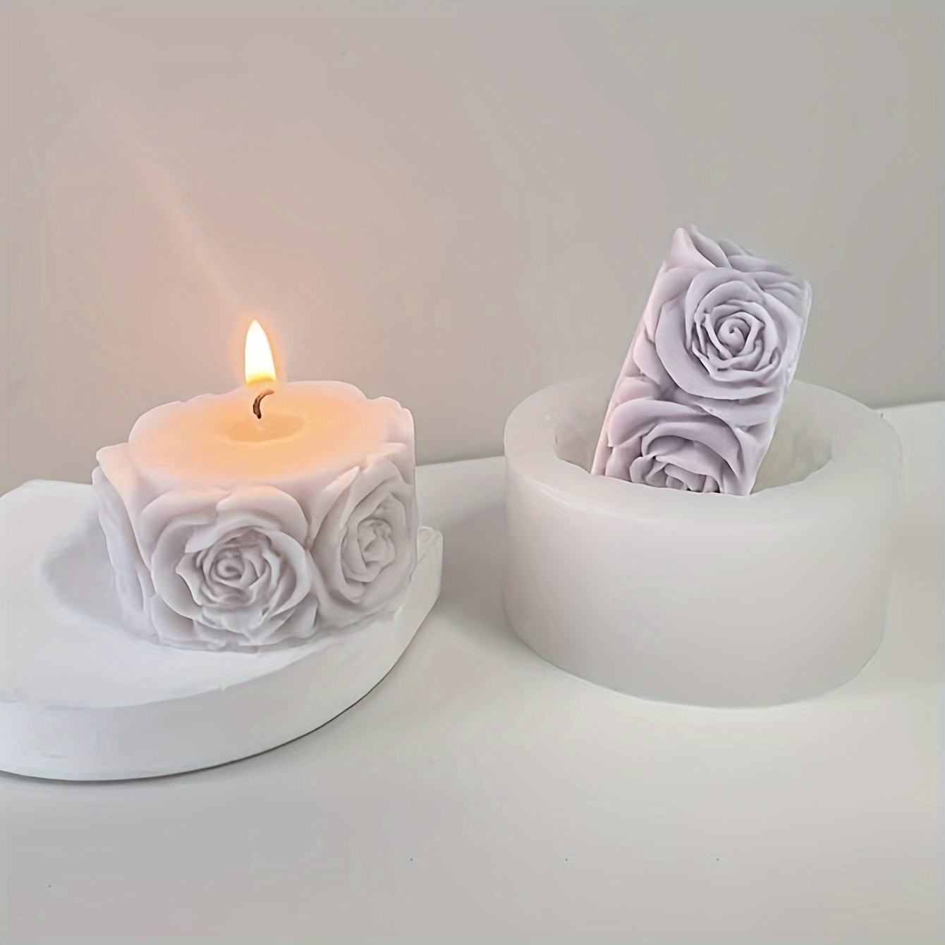 Rose Flower Garland Cylinder Handmade Soap Diy Resin Drop - Temu