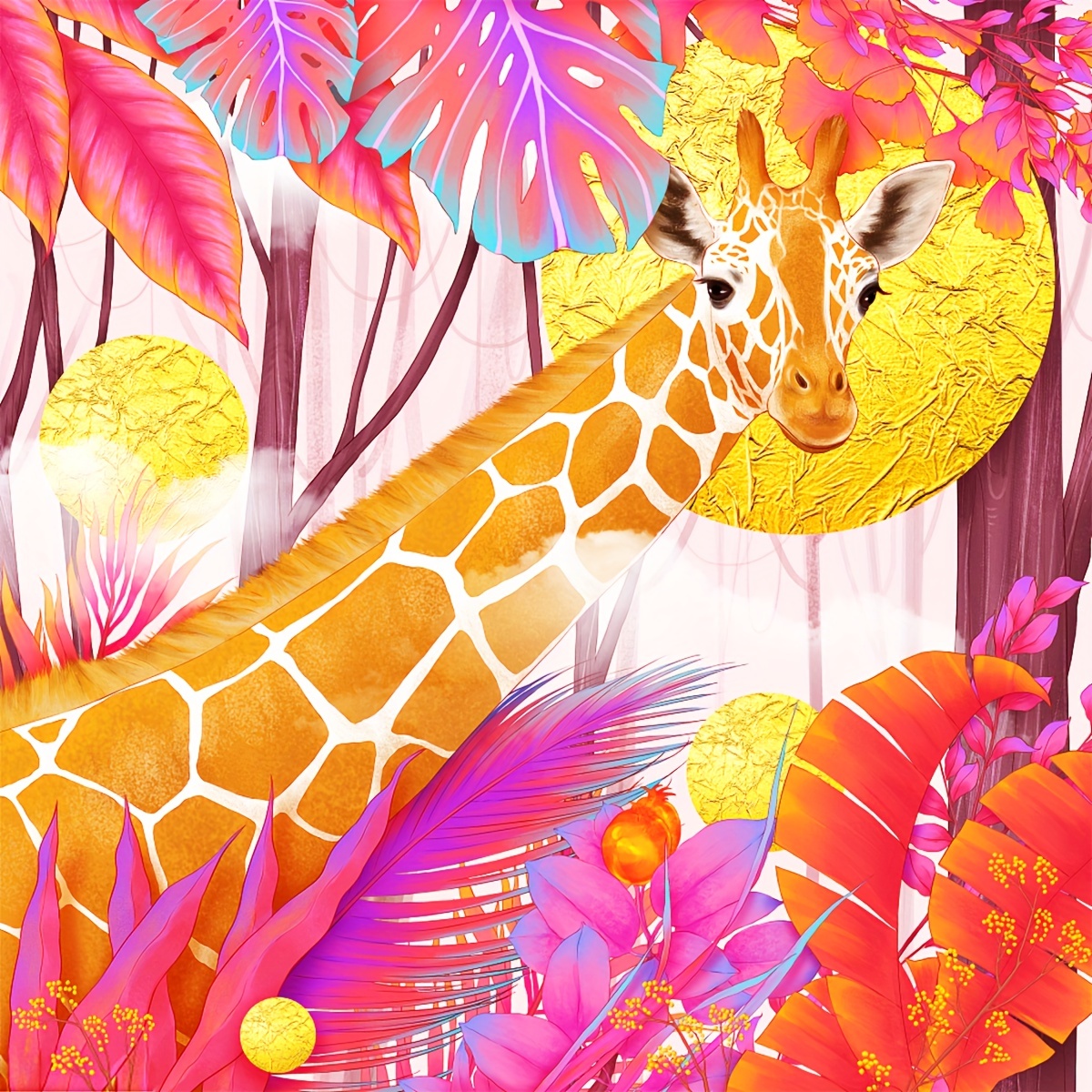 Color Giraffe) - Diamond Dots Bead Art for Adults Colourful