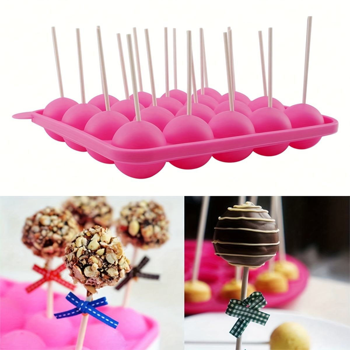 20 Cavity Lollipop Silicone Mold Baking Cake Pop Mold - Temu United Arab  Emirates
