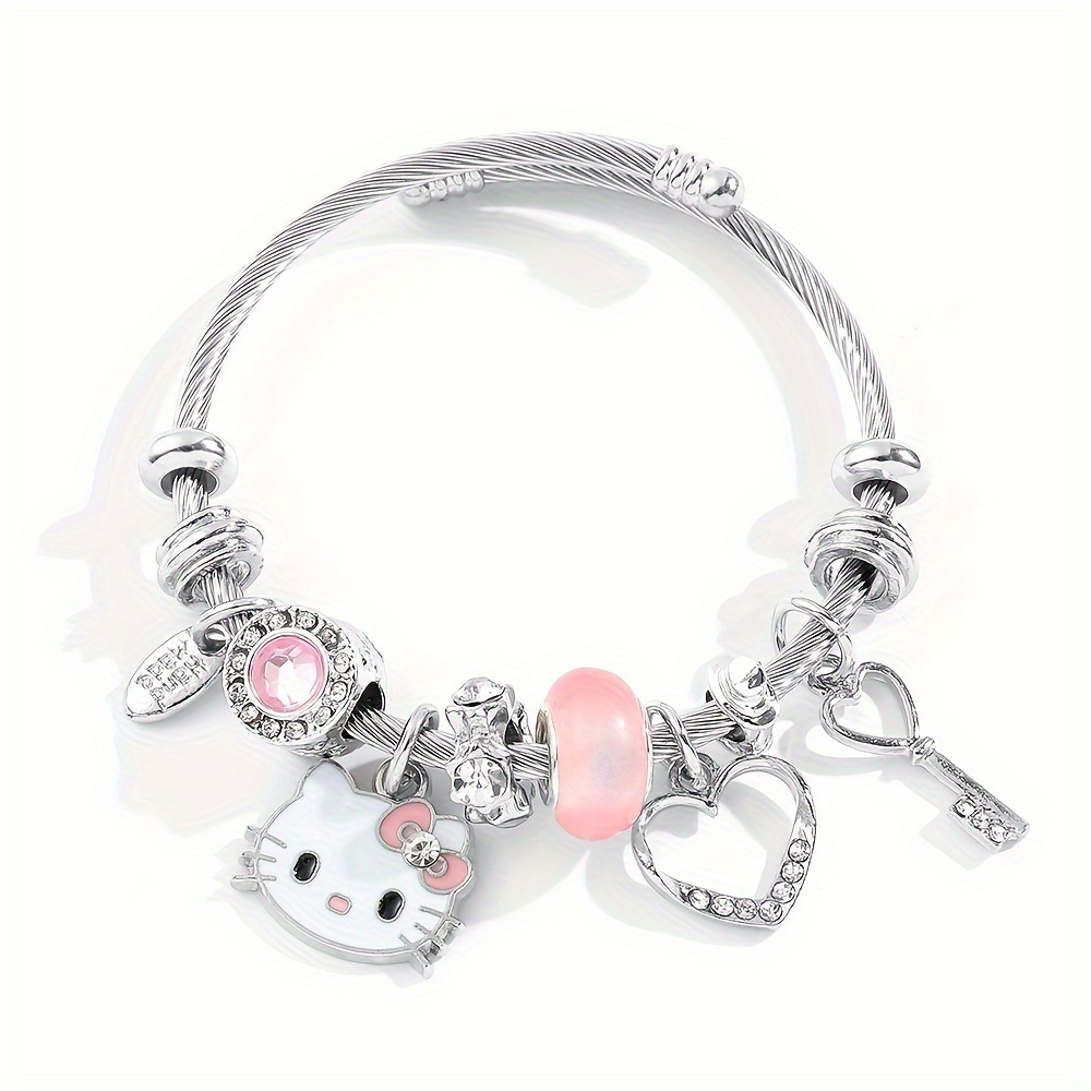 Cute Cartoon KT Cat Bracelet Female Y2K Millennium Hot Girl Hello Kitty Bracelet,Temu
