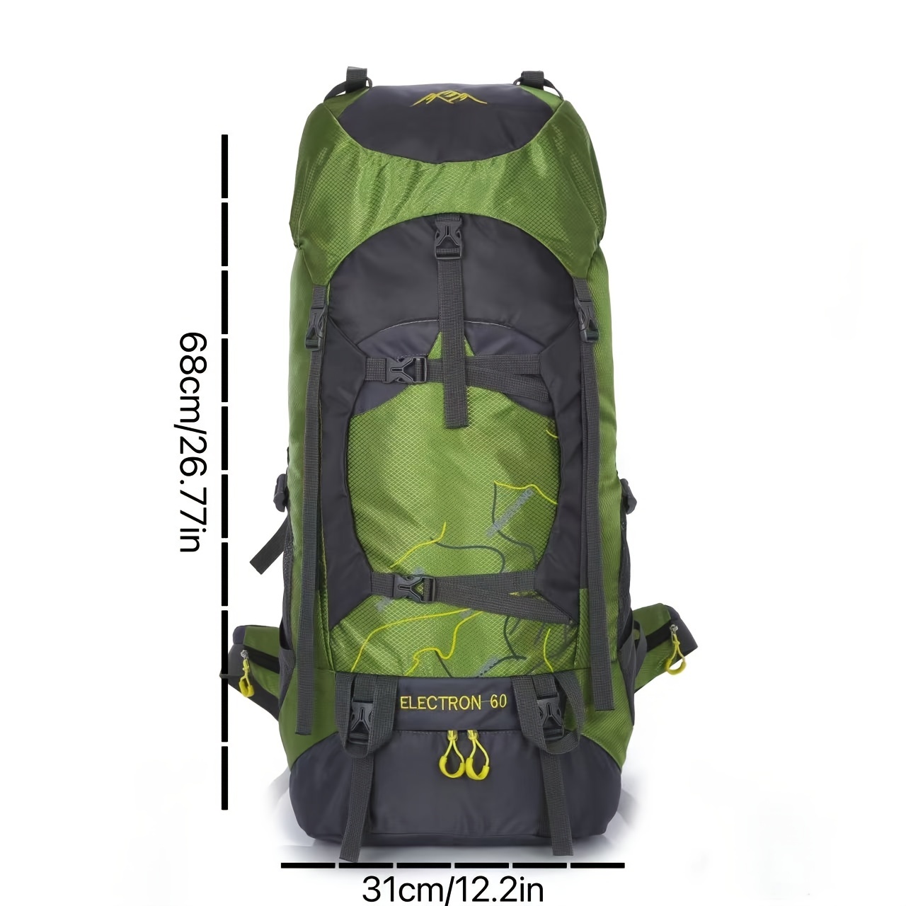75L Nylon Waterproof Climbing Hiking Backpack with Rain Cover in  Green/Black/Red/Blue