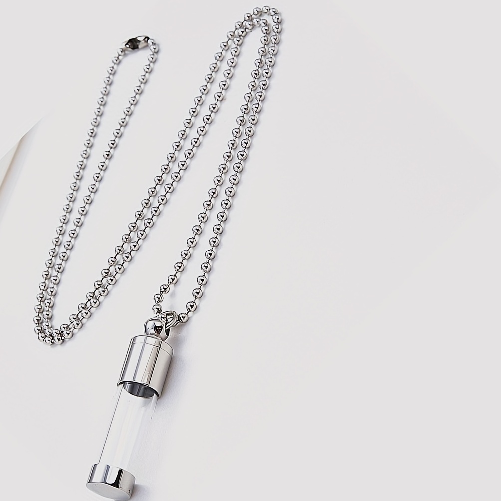 Stainless Steel Openable Urn Necklace for Ashes, Keepsake