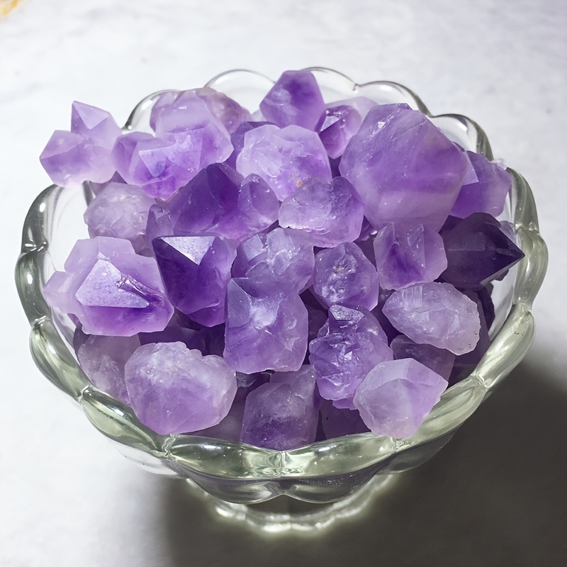 2pcs Natural Amethyst Flower Crystals for Aromatherapy