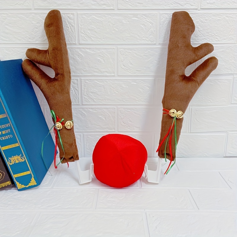 Trousse de décoration de voiture de Noël, rennes bruns et rouges, 19 po,  taille universelle