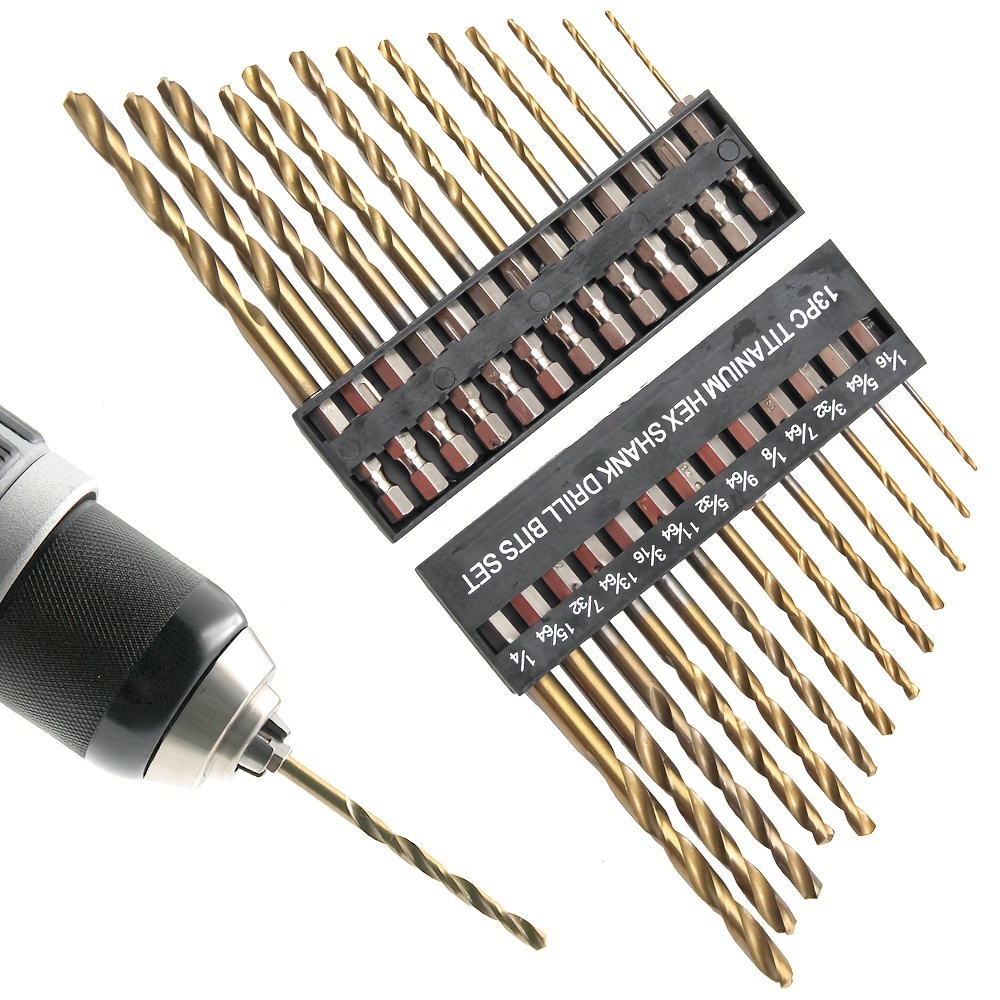 13pcs Fried Dough Twist Drill Screwdriver 1/16 to 1/4 Electric Drill Driver