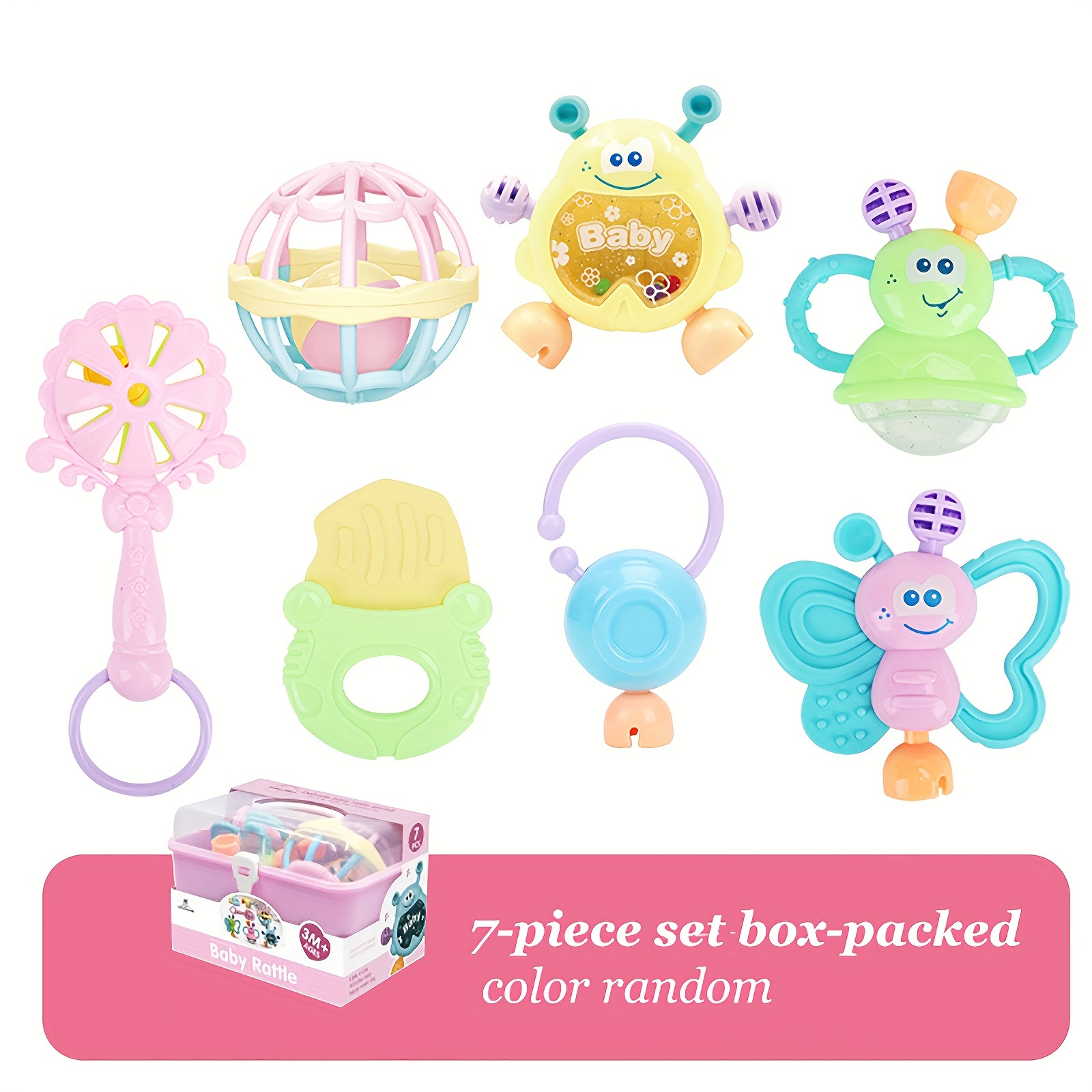 Baby Teething Chewer Rattle Teether Toy Newborn Can Chew Teeth Grab Hand Rattle