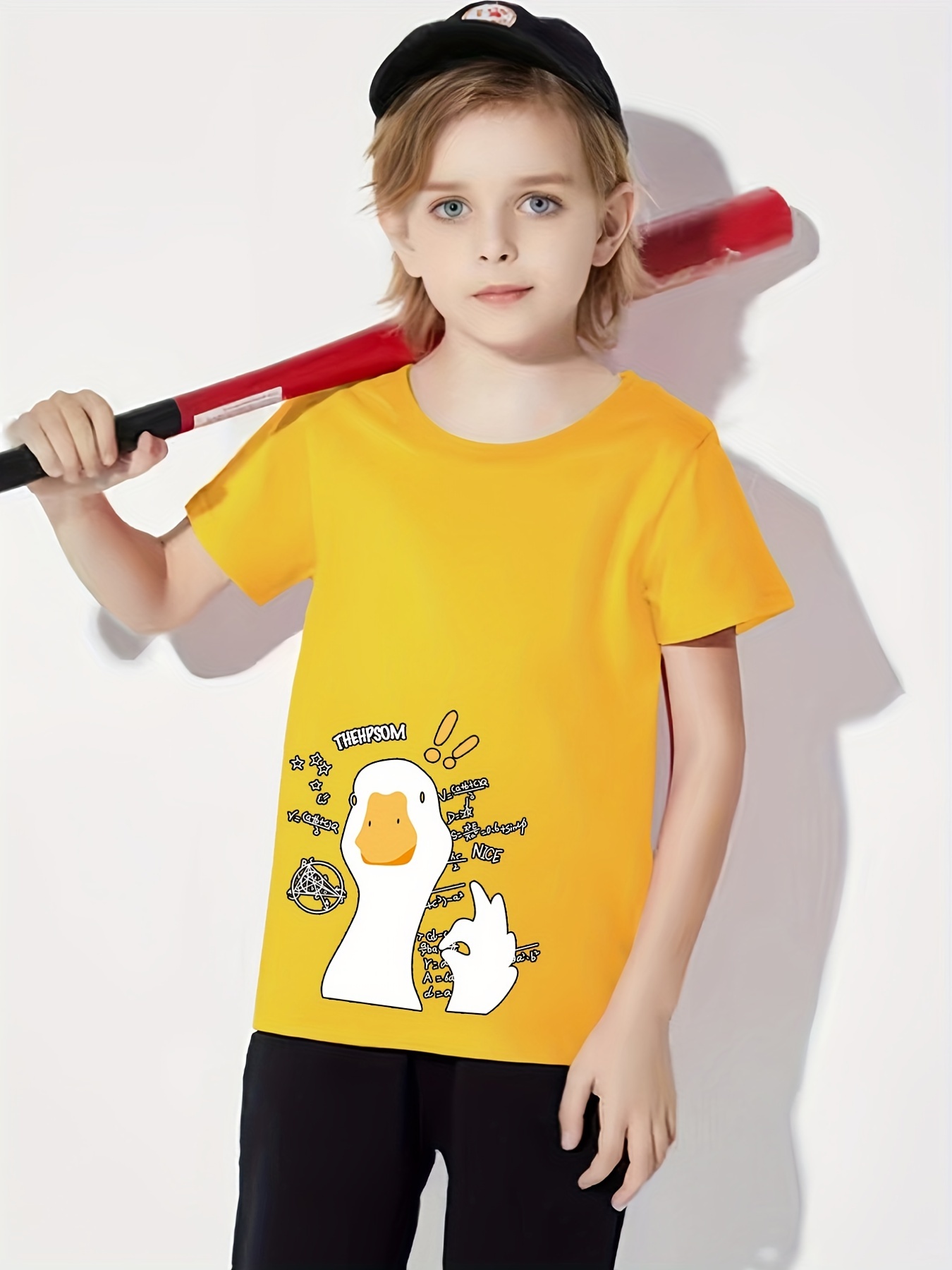 Funny Duck Print Boys Creative T shirt Casual Lightweight - Temu Australia