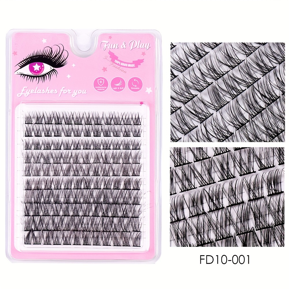 120 natural false eyelashes sectioned 10 12 14mm fluffy soft light mixed single c d volume false eyelashes daily natural makeup   hair vegan   free beginners reuse false eyelashes