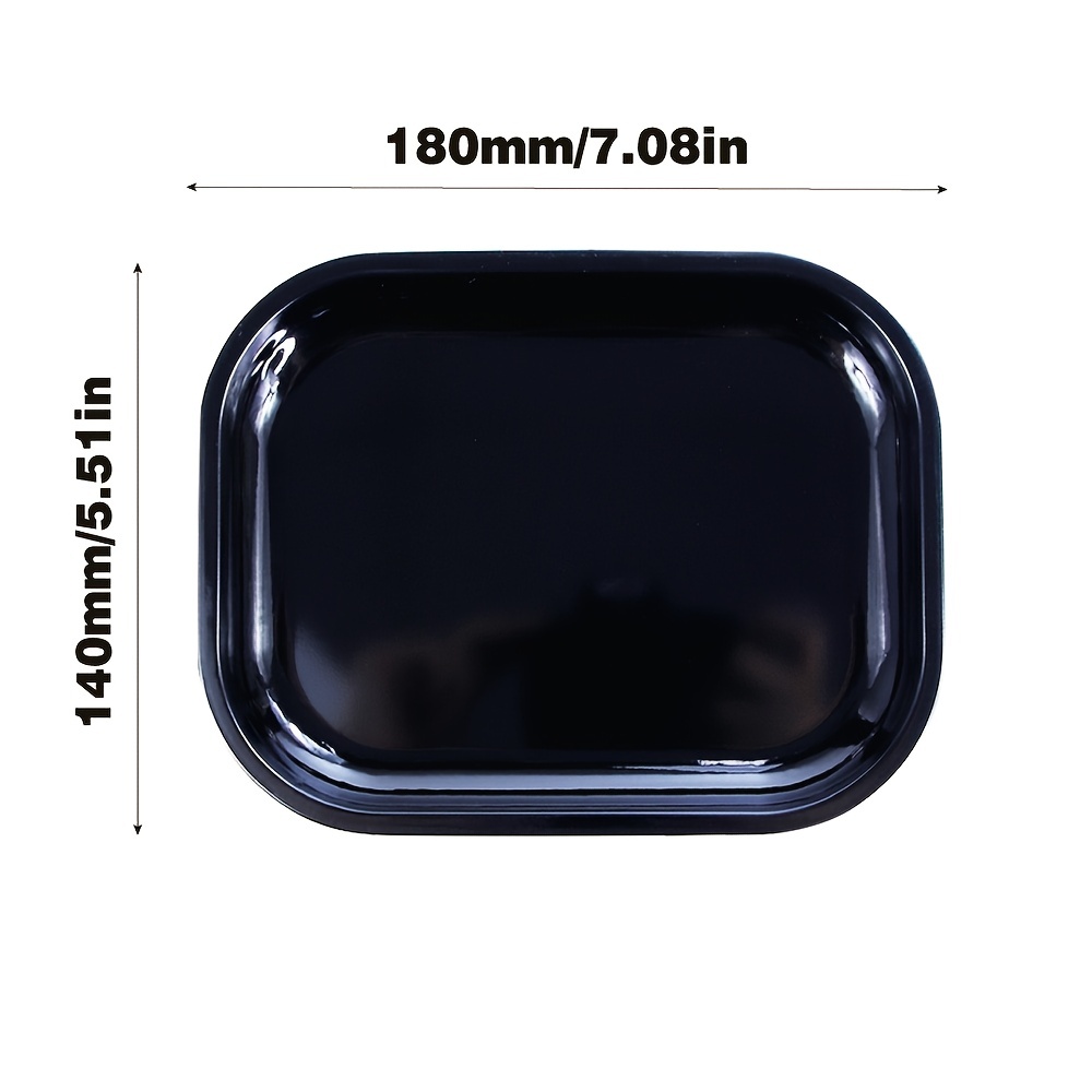 tlhaoa Tray Metal Rolling Tray (Black, 7 x 5.5)