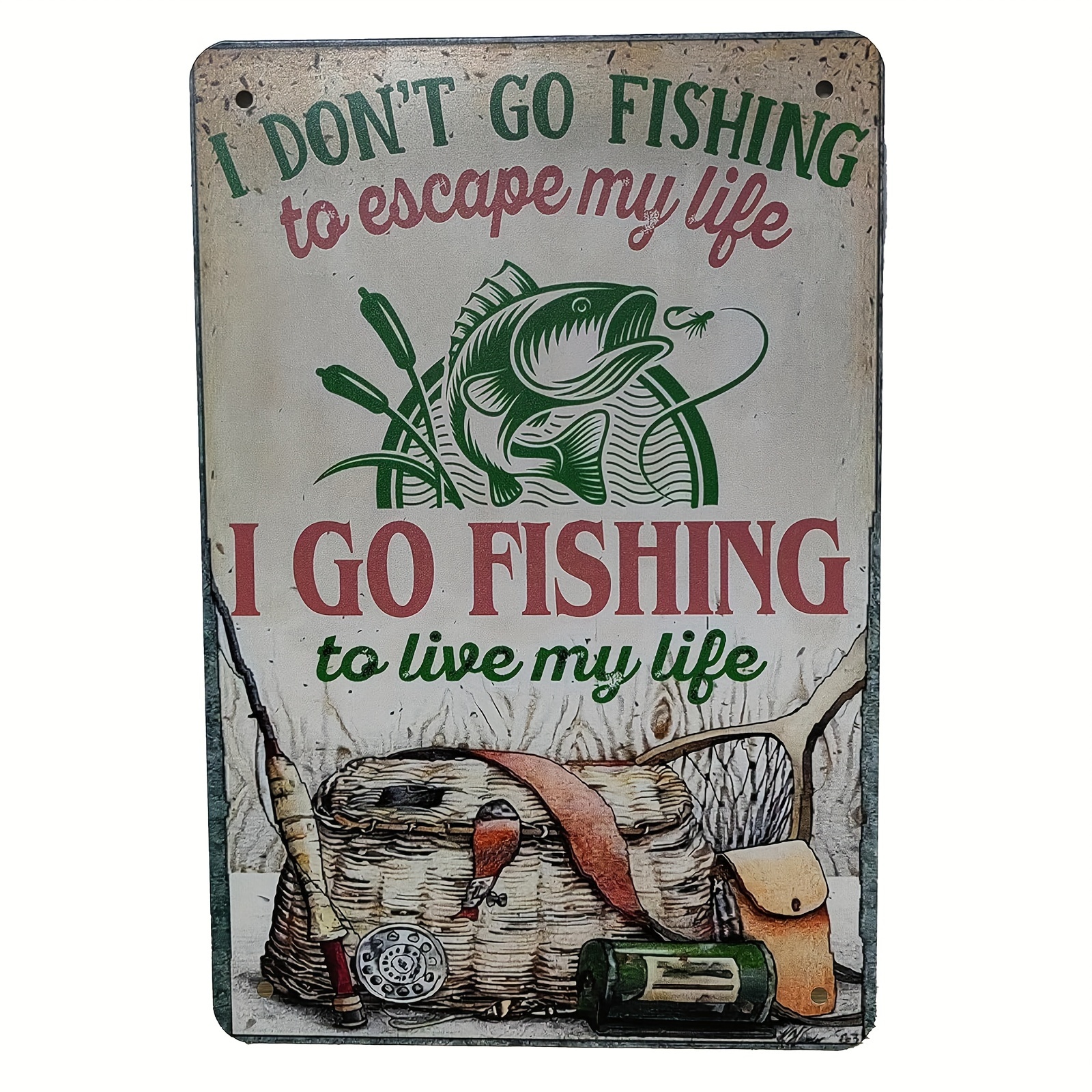 Bait Tackle Hunting Fishing Metal Sign Vintage Plaque Decor - Temu