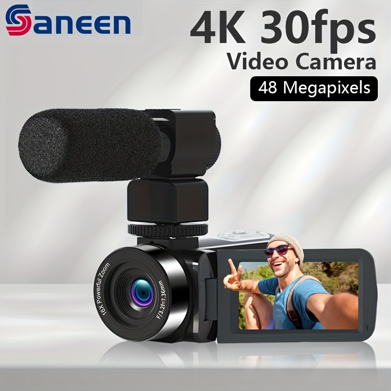 Cámara de video 4K, videocámara 48MP Ultra HD WiFi Vlogging Cámara para   18X Zoom 3.0 Pantalla táctil Cámara digital con micrófono