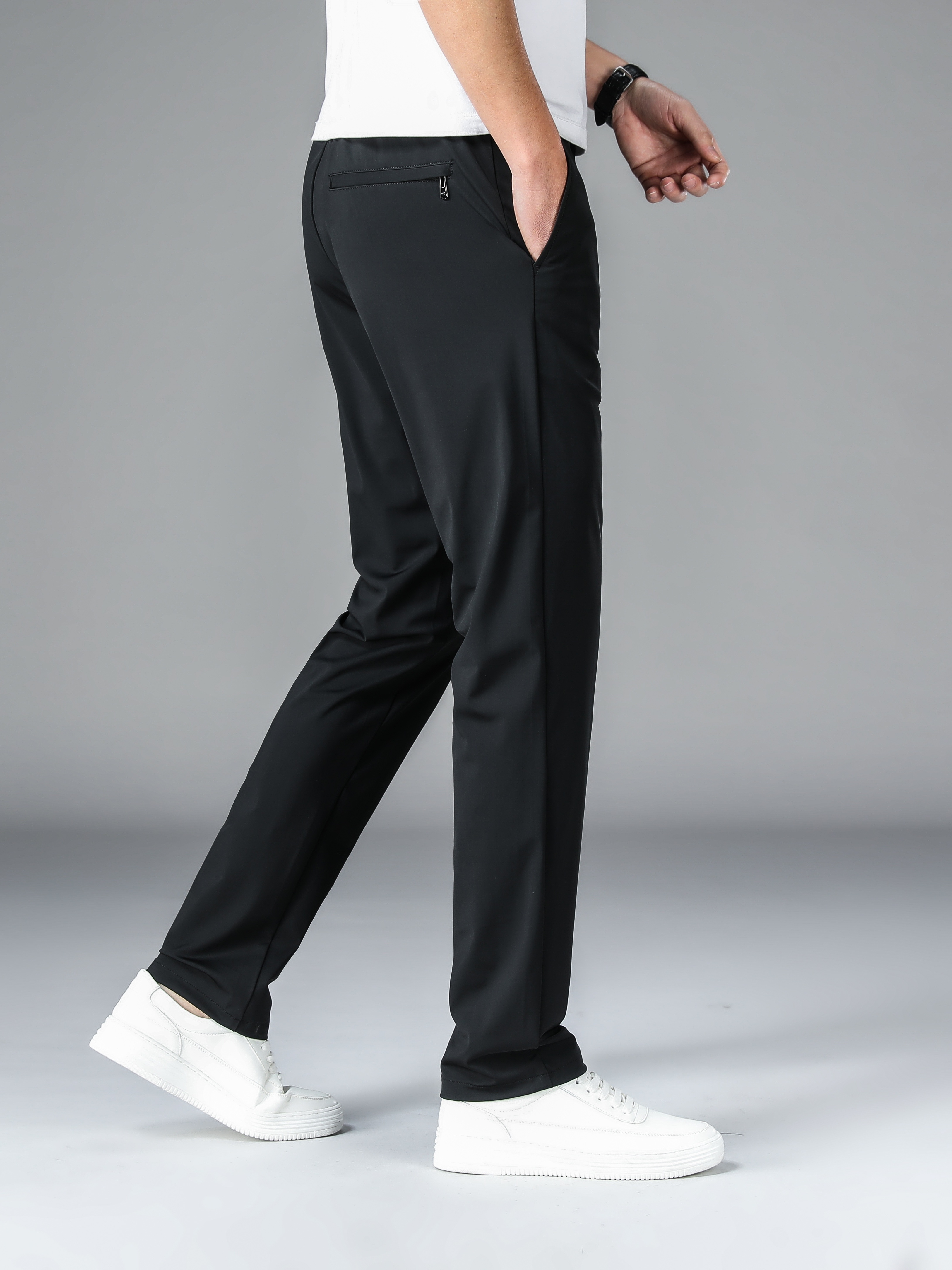 Everyday Stretch Slit Hem Straight Leg Pants