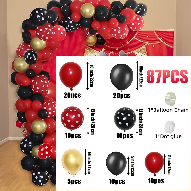 Red Black Balloon Arch Kit With Red Black Mixed Sequin - Temu