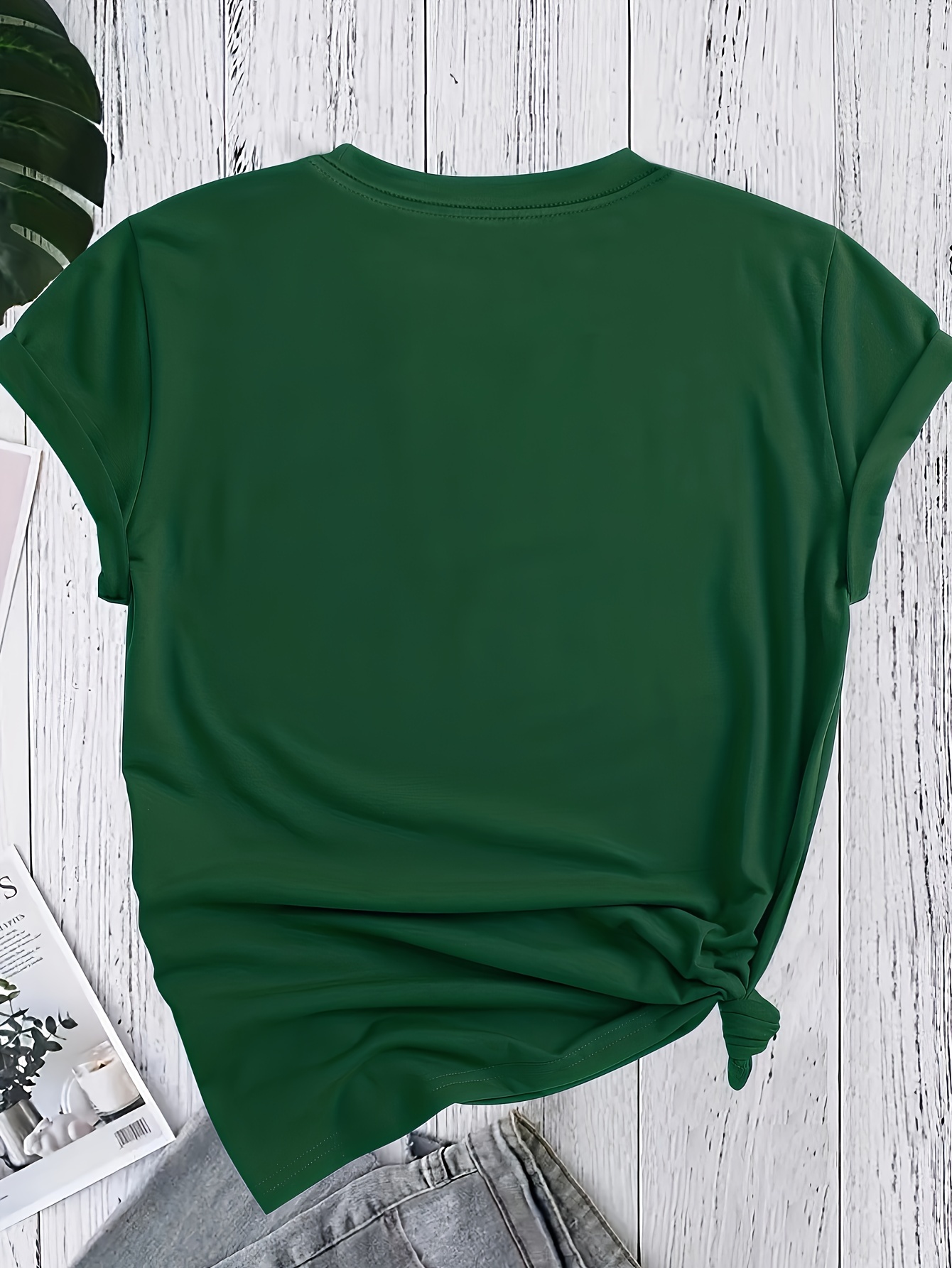 Plus Size Emerald Green Short Sleeve T-Shirt