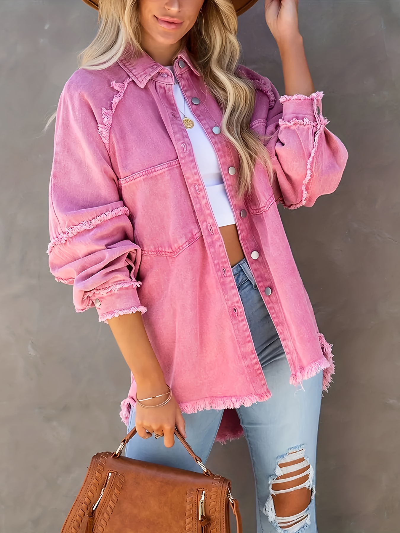 Pink Basic Turn Up Sleeve Blazer