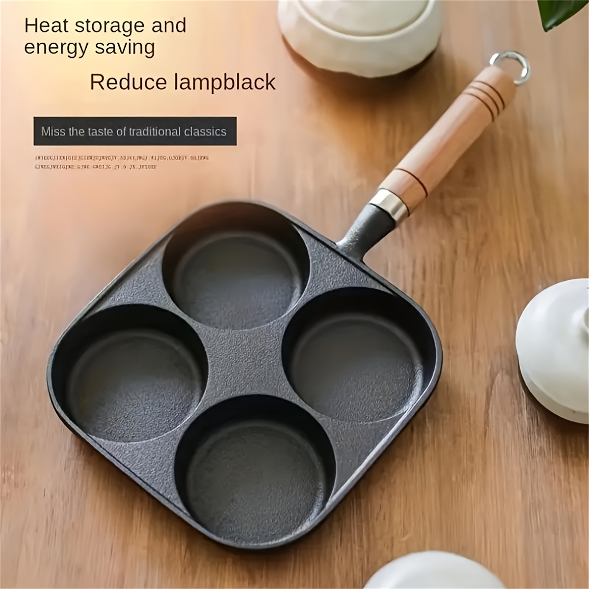 4 Holes Cast Iron Deep Egg Burger Omelet Pan China