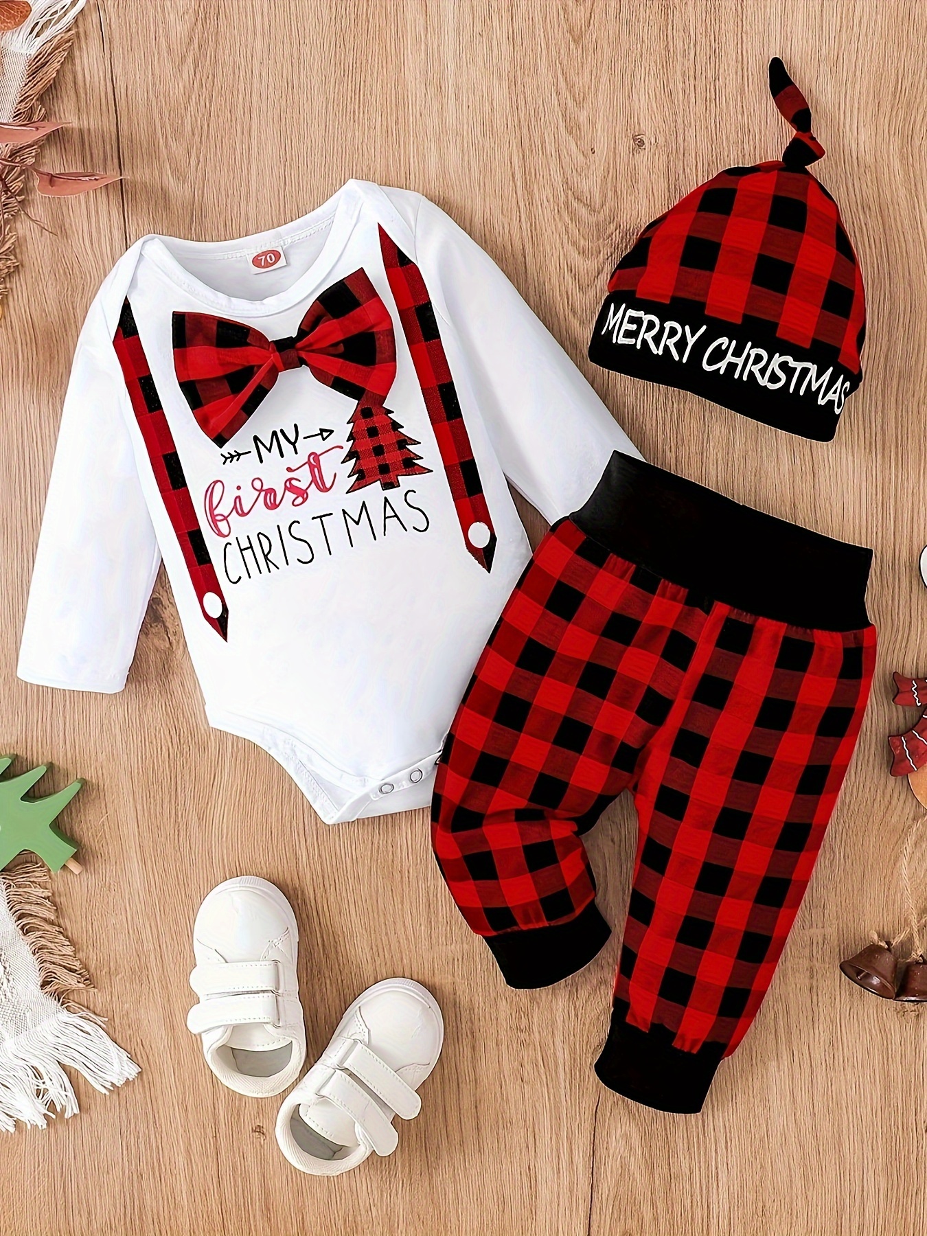 Baby boy plaid hot sale christmas outfit