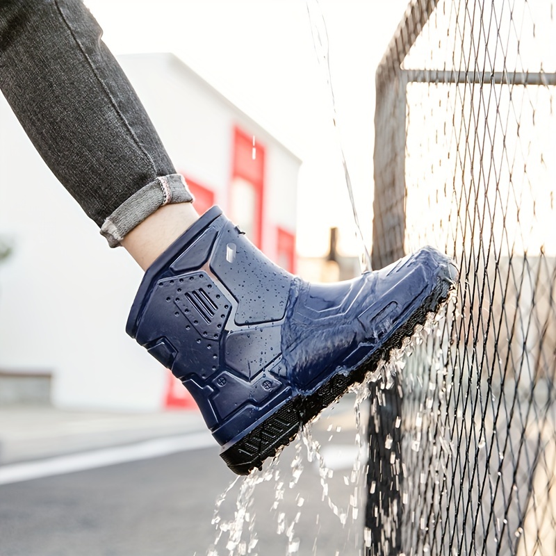 Women's Dark Rain Boots Anti skid & Waterproof Slip On Shoes