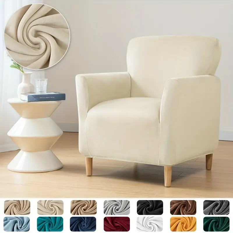 1pc super soft armchair slipcovers elastic velvet club tub chair slipcovers for living room bar counter hotel home decor details 7